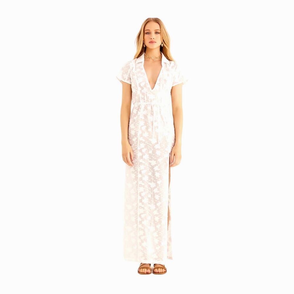 Rumer The Label Semi Sheer Billie Shirt Maxi Dress Cover Up size S NWT - Picture 2 of 12
